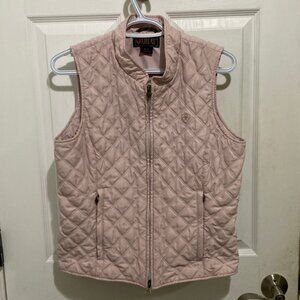 Ariat Women’s Equestrian Vest Pink Full Zip Sleeveless Quilted Size Medium